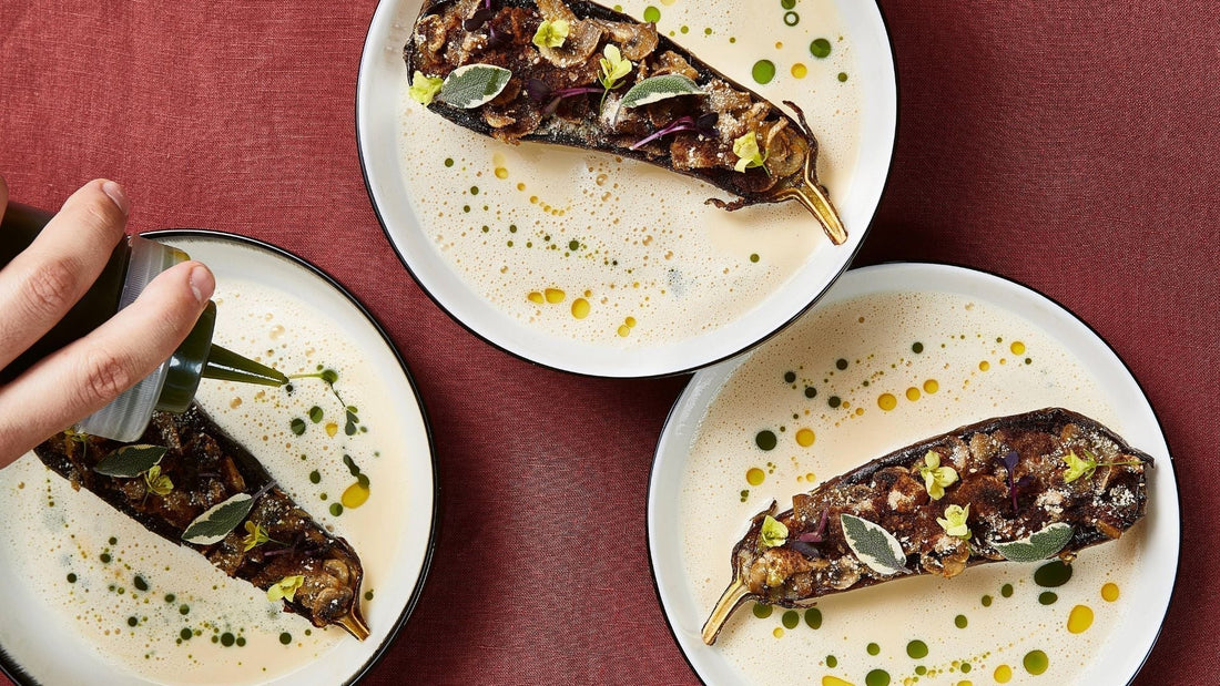 Gegrillte Auberginen mit Zitronen-Beurre-blanc