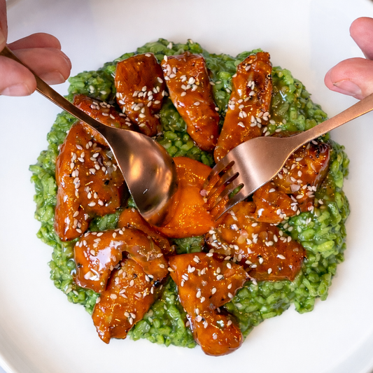 Miso Chicken und Spinat Reis